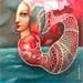 Gemälde mermaid spirit von Doudoudidon | Gemälde Art brut Marine Alltagsszenen