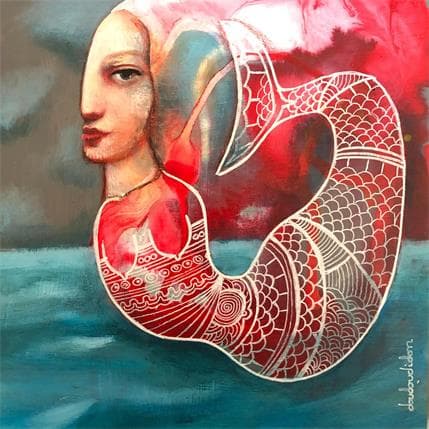 Peinture mermaid spirit par Doudoudidon | Tableau Art Singulier Mixte scènes de vie, Vues marines