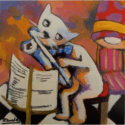 Peinture Mon chat victor par Fauve | Tableau Figuratif Huile scènes de vie