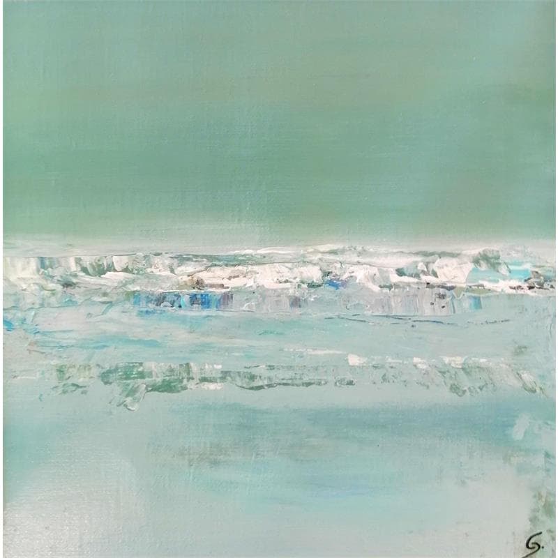 Painting Quiet blue by Garella | Painting Abstract Acrylic Landscapes