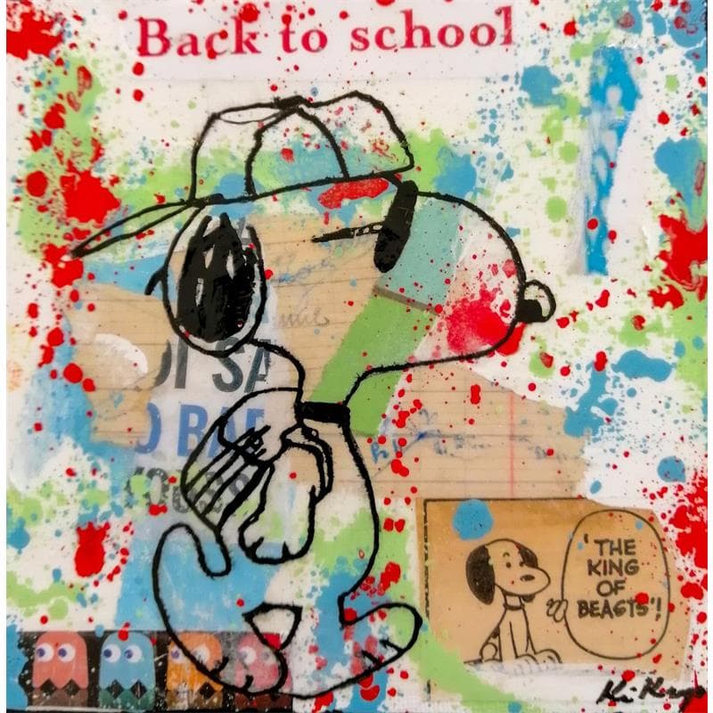 Painting Snoopy school by Kikayou | Painting Pop art Mixed Pop icons