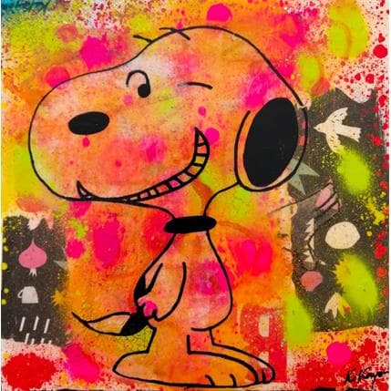 Peinture Snoopy par Kikayou | Tableau Pop Art Mixte icones Pop