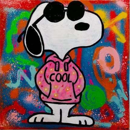 Painting Snoopy cool by Kikayou | Painting Pop art Mixed Pop icons