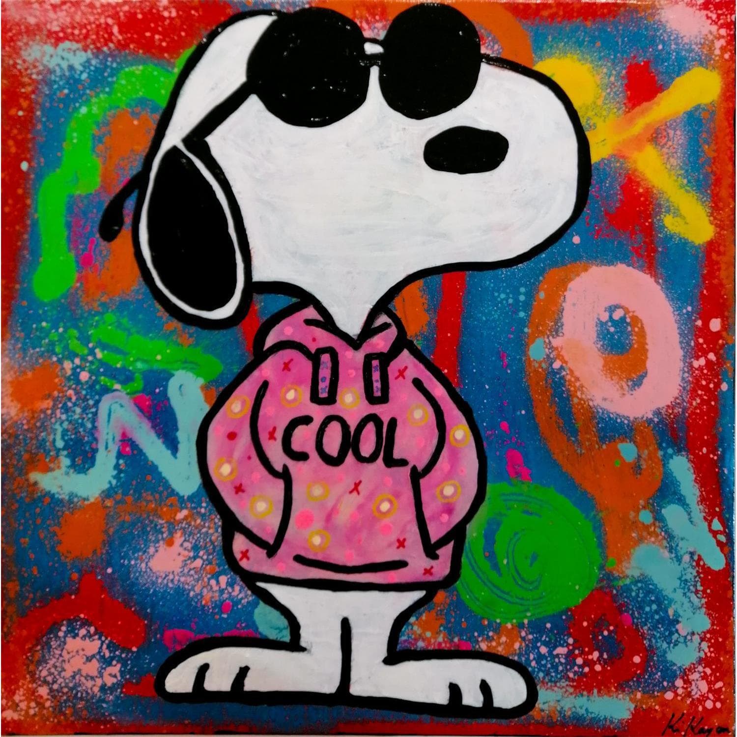 Artistic Mural BE COOL Pop Art Snoopy 