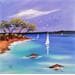 Painting Cap au sud by Lyn | Painting Figurative Landscapes Oil