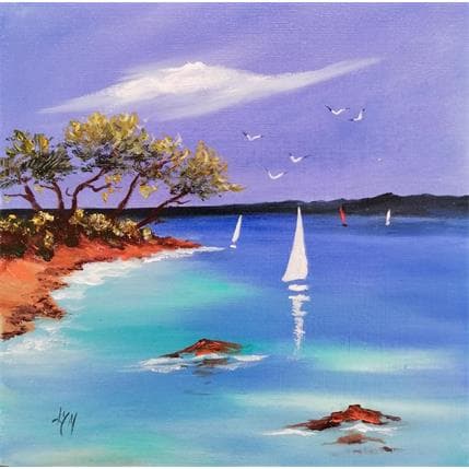 Painting Cap au sud by Lyn | Painting Figurative Oil Landscapes, Pop icons