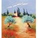 Peinture Bastide aux coquelicots par Lyn | Tableau Figuratif Paysages Huile