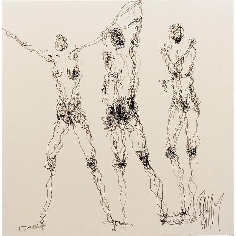 Painting Nathalie by Sahuc François | Painting Figurative Acrylic Nude