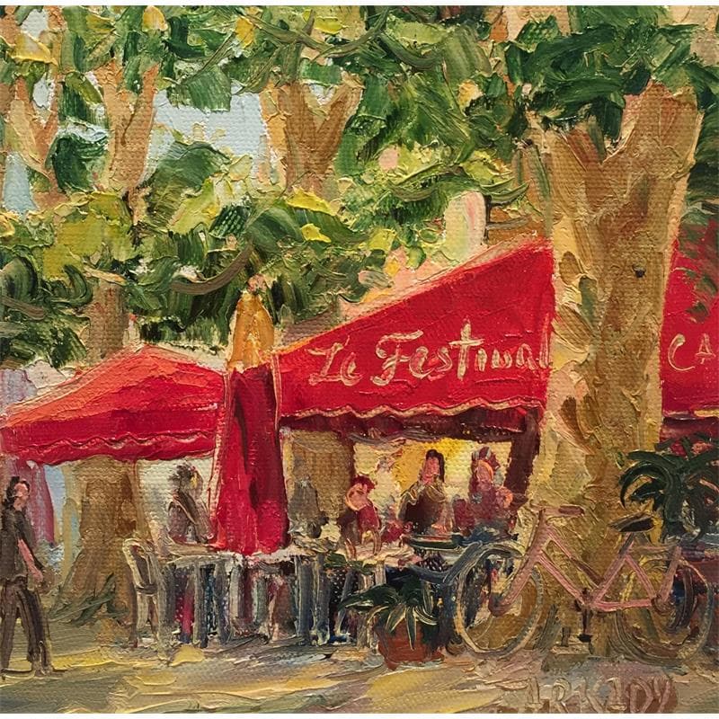 Painting Le café festival by Arkady | Painting Figurative Life style Oil
