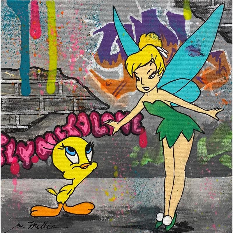 Painting Fairy Ride by Miller Jen  | Painting Street art Pop icons