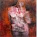 Painting Rouge et noir by Muze | Painting Figurative Nude Oil