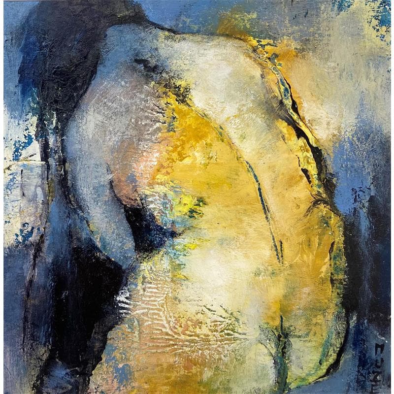 Painting D'or et de Lumière by Muze | Painting Figurative Nude Oil