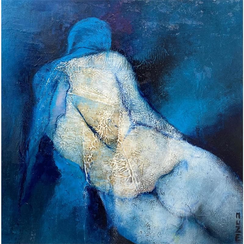 Painting Dans la nuit by Muze | Painting Figurative Oil Nude