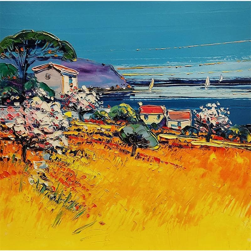 Painting Le printemps est là ! by Corbière Liisa | Painting Figurative Oil Landscapes, Marine