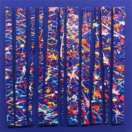 Peinture BC 11 touche bleu rouge fond b.Klein par Langeron Luc | Tableau Abstrait Acrylique, Mixte minimaliste