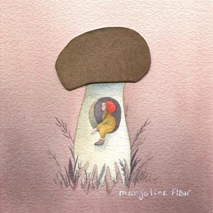 ▷ Painting La petite fille et l'oiseau by Fleur Marjoline