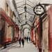 Painting Shopping au passage de l'Argue by Poumelin Richard | Painting Figurative Watercolor