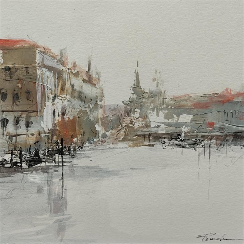 Painting Grand Canal by Poumelin Richard | Painting Figurative Acrylic, Oil Landscapes, Life style, Pop icons, Urban