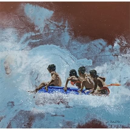 Peinture Jeu d'eau de mer par Sand | Tableau Figuratif Acrylique scènes de vie