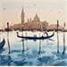 Peinture The Venice Gondola par Dandapat Swarup | Tableau Figuratif Paysages Urbain Scènes de vie Aquarelle