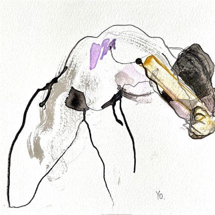 Painting Si tout était possible by YO | Painting Figurative Mixed, Watercolor Nude