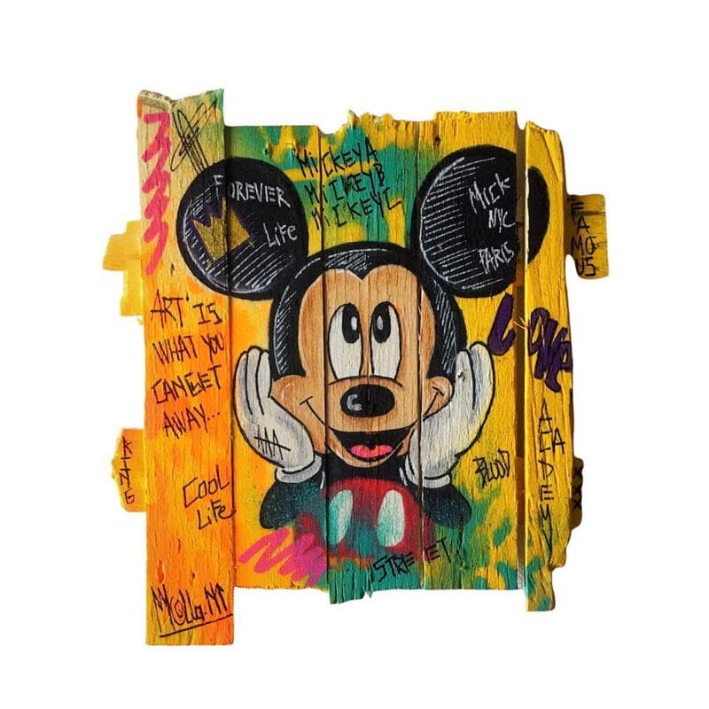 Peinture Mickey par Molla Nathalie  | Tableau Street Art Mixte icones Pop