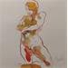 Peinture sarah bras croisés par Brunel Sébastien | Tableau Figuratif Nu Aquarelle