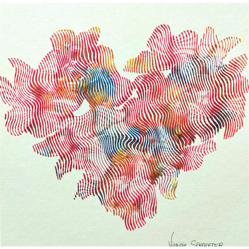 Peinture Love and butterflies par Schroeder Virginie | Tableau Pop-art Icones Pop Acrylique