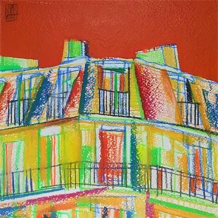 Painting Tons au balcon (part 2.) by Anicet Olivier | Painting Figurative Mixed Urban