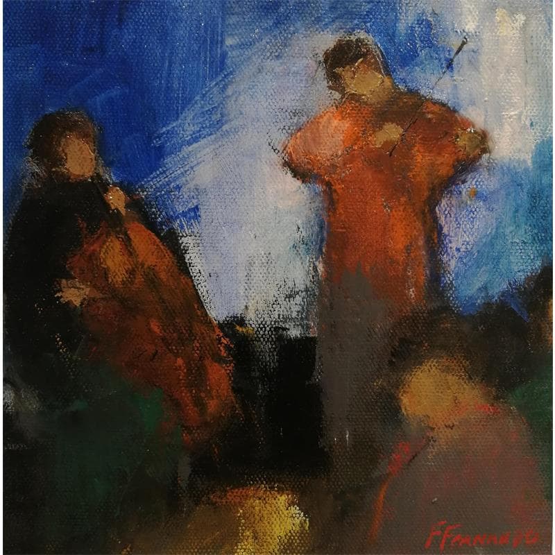Painting Magie des notes by Fernando | Painting Figurative Life style Oil