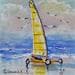 Gemälde Char à voile von Lallemand Yves | Gemälde Figurativ Marine Alltagsszenen Acryl