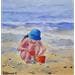 Gemälde Petite fille jouant avec le sable 2 von Lallemand Yves | Gemälde Figurativ Marine Alltagsszenen Acryl