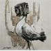 Peinture Bipode par Dennis Gallardo | Tableau Surréaliste Mixte animaux noir & blanc