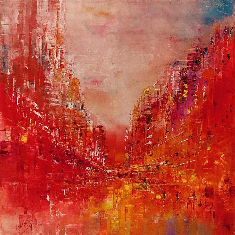 Painting Heureuse, ailleurs by Levesque Emmanuelle | Painting Abstract Oil Urban