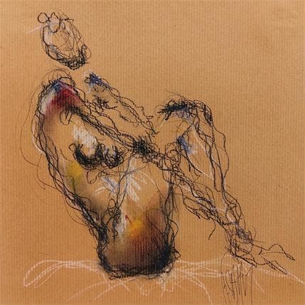 Painting Jeane by Sahuc François | Painting Figurative Acrylic, Cardboard Nude