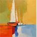 Gemälde One sailing boat von Menant Alain | Gemälde Figurativ Marine Öl Acryl