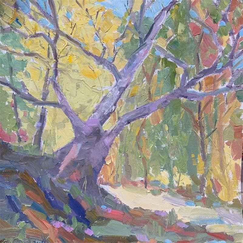 Painting Autumn Creekside by Carrillo Cindy  | Painting Figurative Landscapes Oil