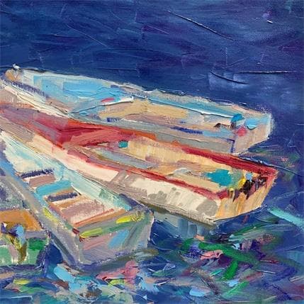 Painting Meet you at the dock by Carrillo Cindy  | Painting Figurative Oil Marine