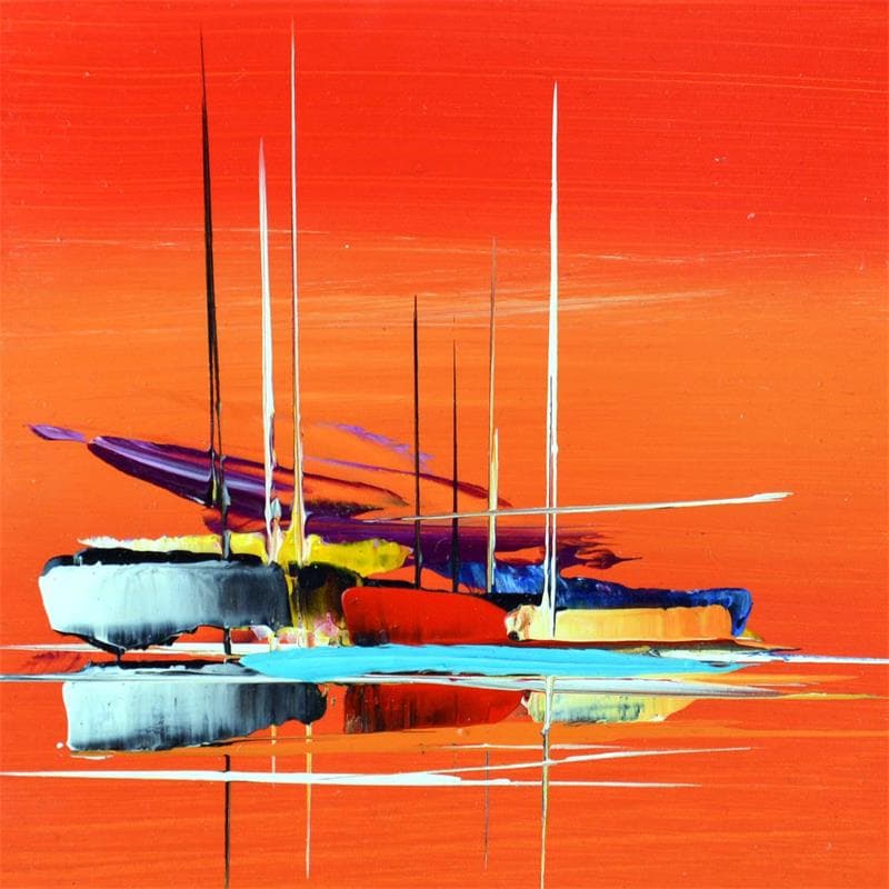 Painting Rouge insolite by Munsch Eric | Painting Figurative Acrylic Marine
