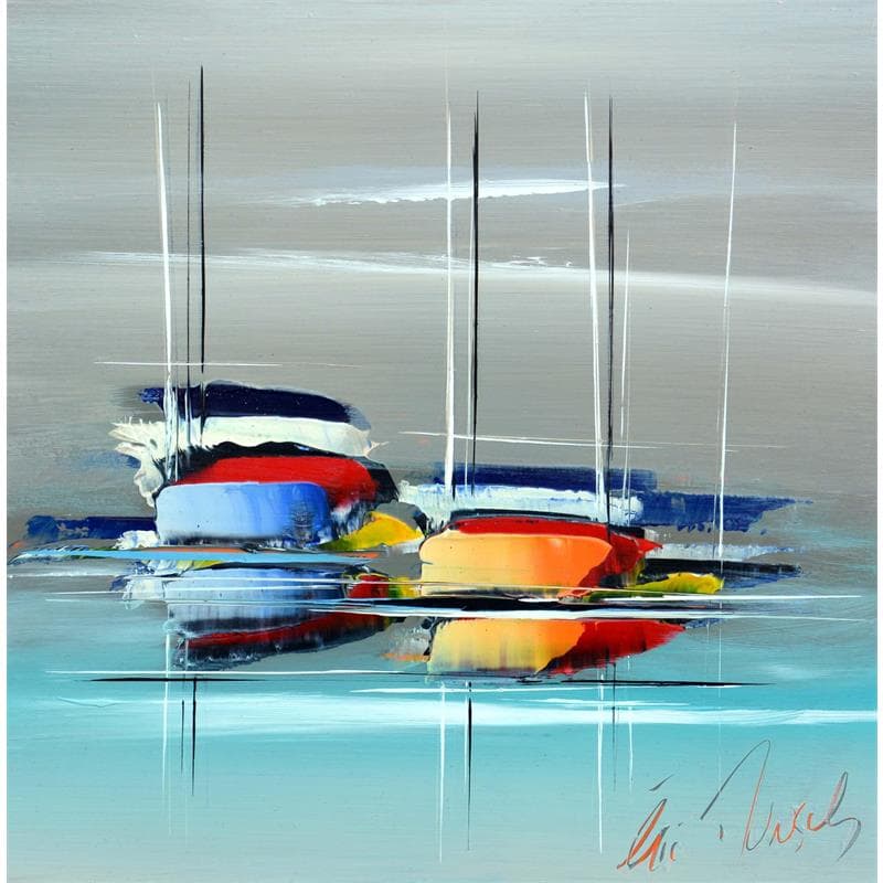 Painting Voyage moderne by Munsch Eric | Painting Figurative Acrylic Marine