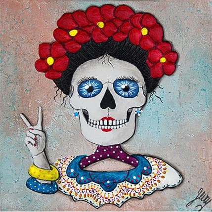 Peinture Feliz Frida par Geiry | Tableau Mixte Portraits