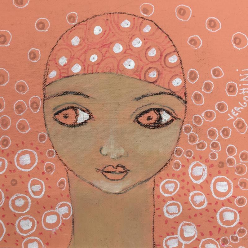 Peinture Mujer y rosas par Vergottini Paola | Tableau Art naïf Scènes de vie Acrylique
