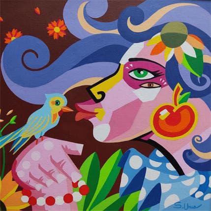 Painting EL BESO by S.Uria | Painting Figurative Acrylic Portrait