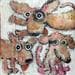 Peinture 3 Dogs par Maury Hervé | Tableau Art naïf Animaux