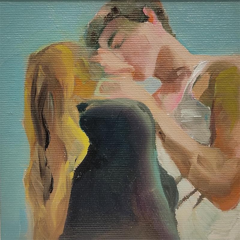 Painting Kiss by Gallo Manuela | Painting Figurative Acrylic Life style