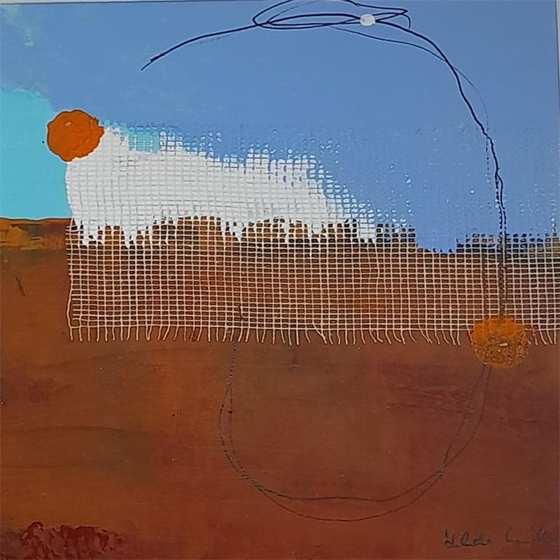 Peinture PM 8 par Wilms Hilde | Tableau Abstrait Mixte minimaliste