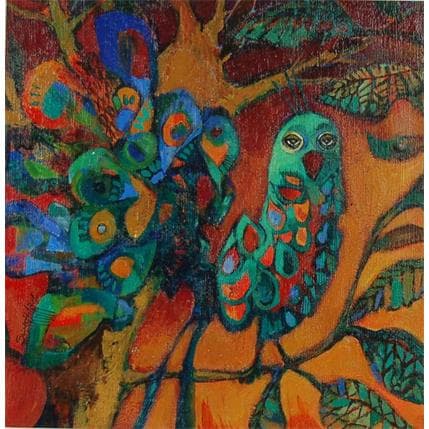 Painting Oiseau amoureux by Sundblad Silvina | Painting Figurative Oil Animals