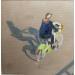 Painting Cycliste 2  by Castignani Sergi | Painting Figurative Urban Oil