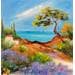 Painting le pin au bord de mer by Lyn | Painting Figurative Landscapes Oil
