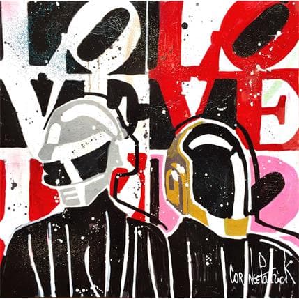 Peinture Daft Punk forever par Cornée Patrick | Tableau Pop Art Graffiti icones Pop